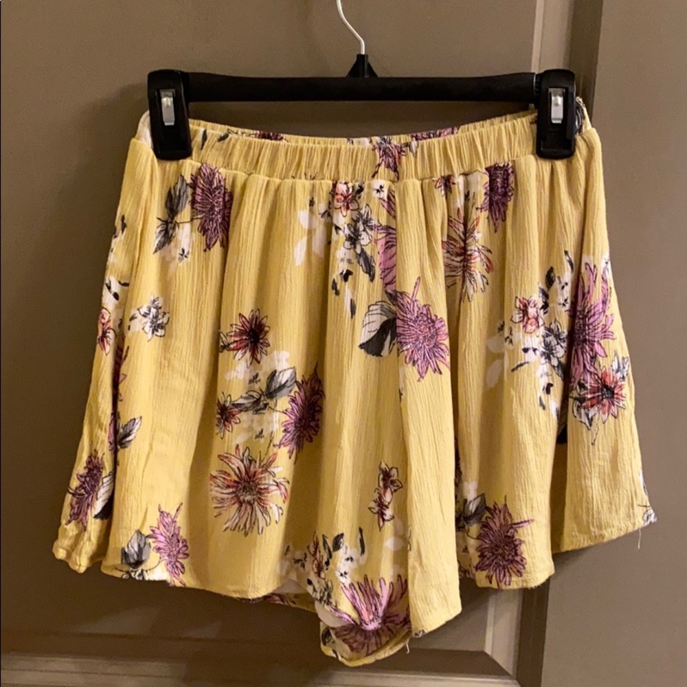 Flowy Cotton Floral Shorts
